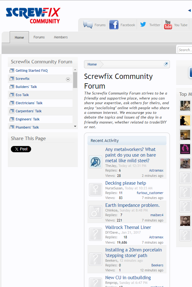 Electricians’ Talk Screwfix Community Forums